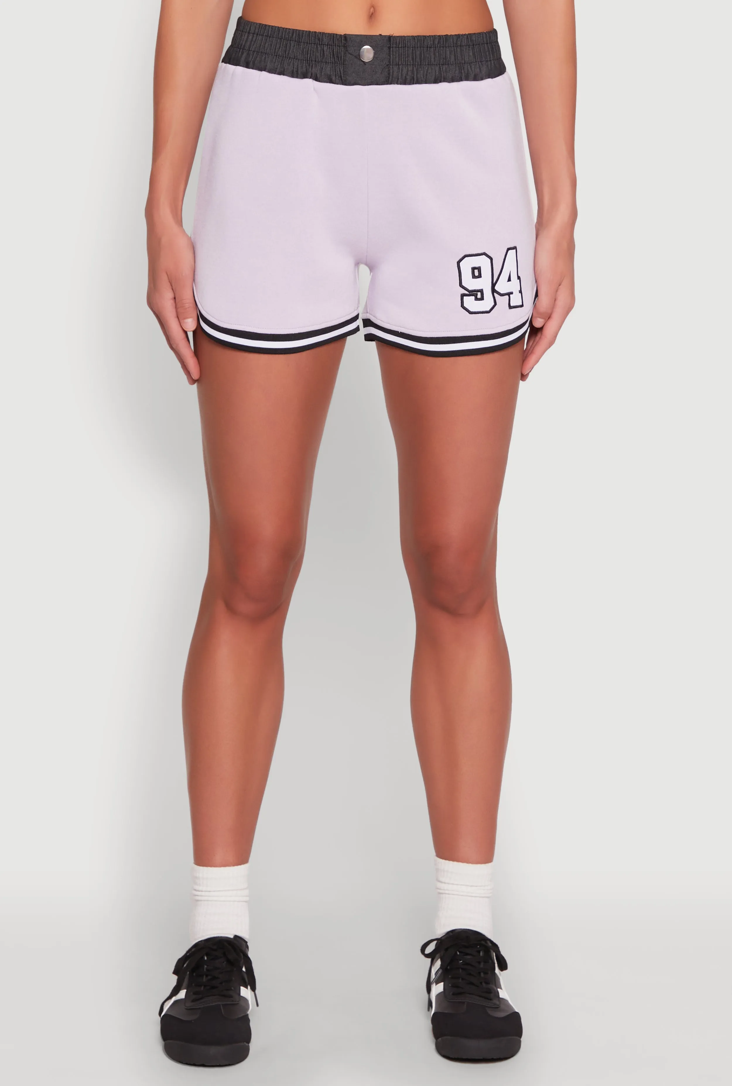 94 Graphic Denim Trim Shorts