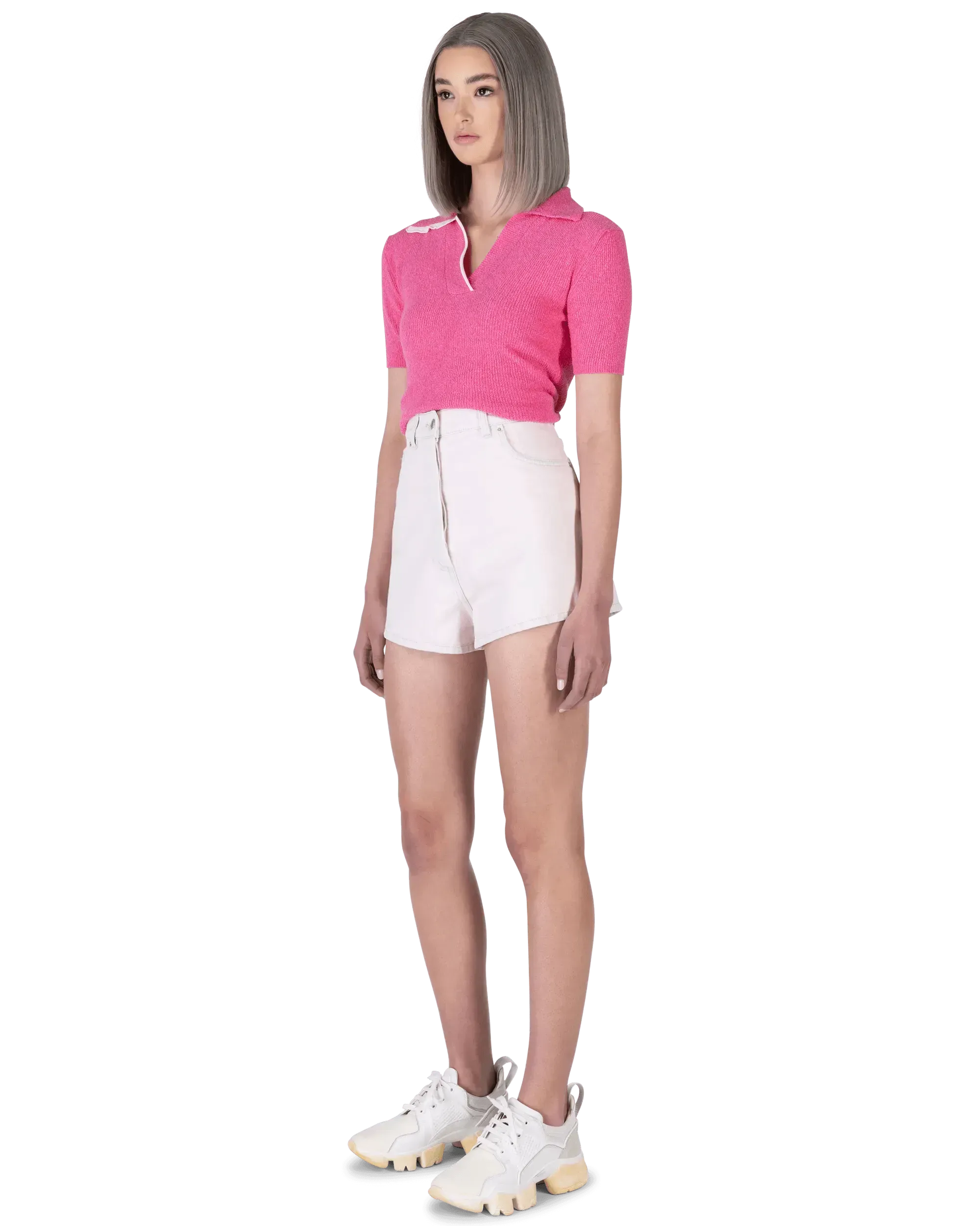 A-Line Logo Plaque Denim Shorts