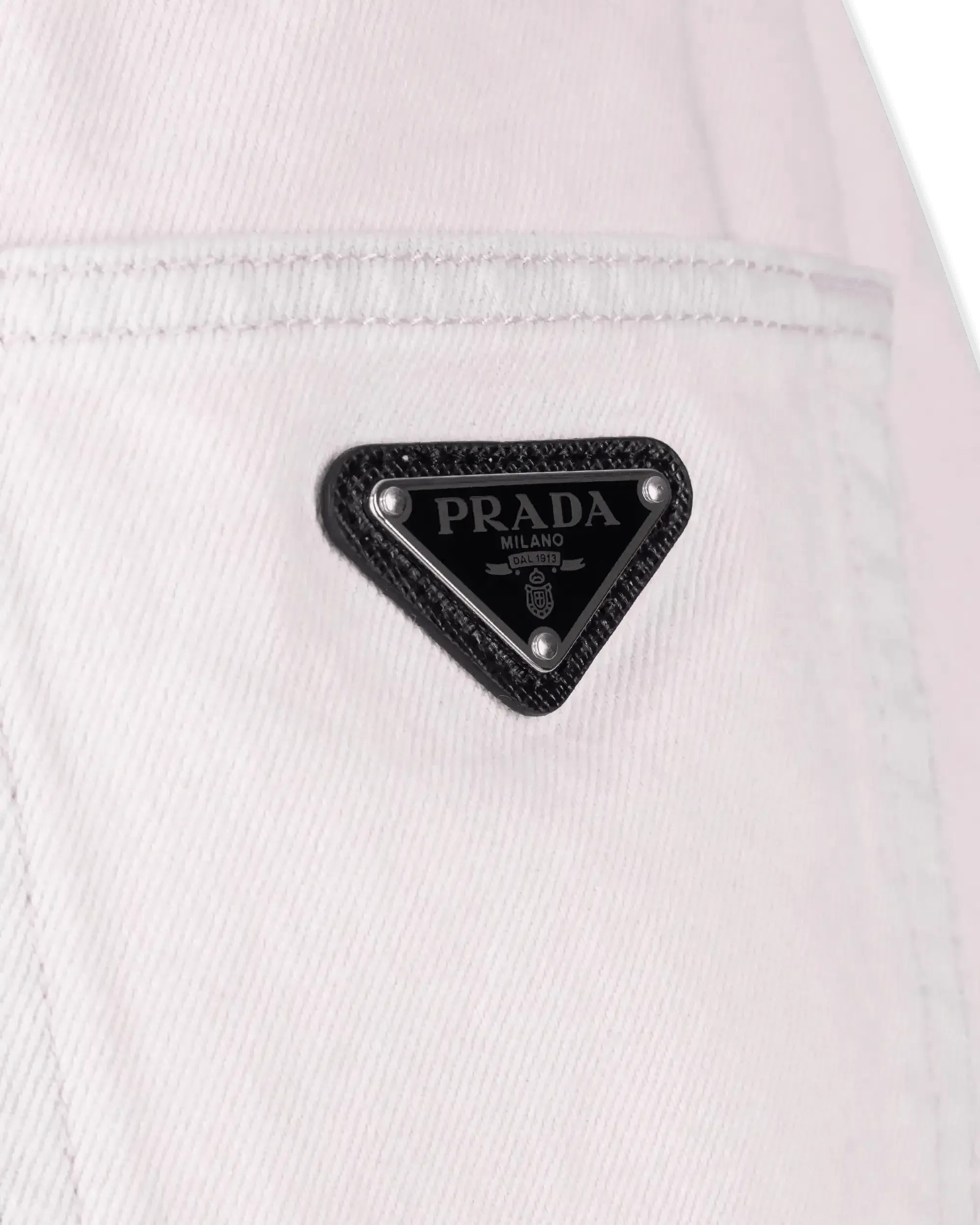 A-Line Logo Plaque Denim Shorts