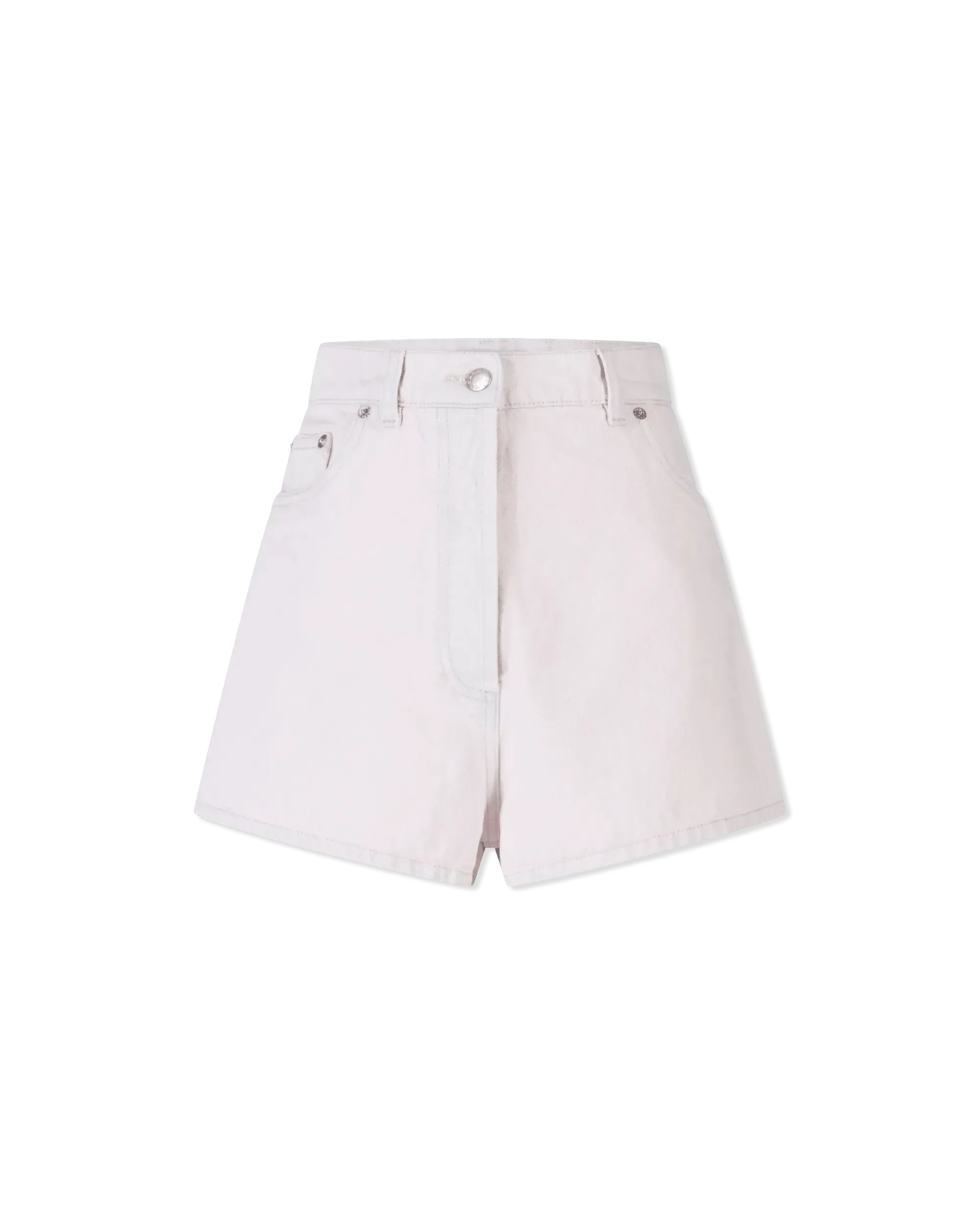 A-Line Logo Plaque Denim Shorts