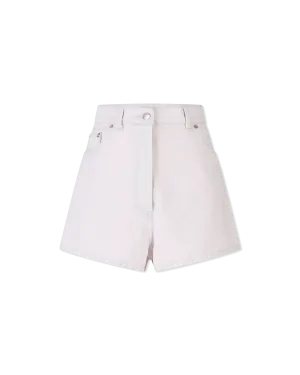 A-Line Logo Plaque Denim Shorts