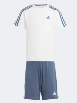 Adidas Essential 3S Little Boys Sportswear Set White/Preloved Ink