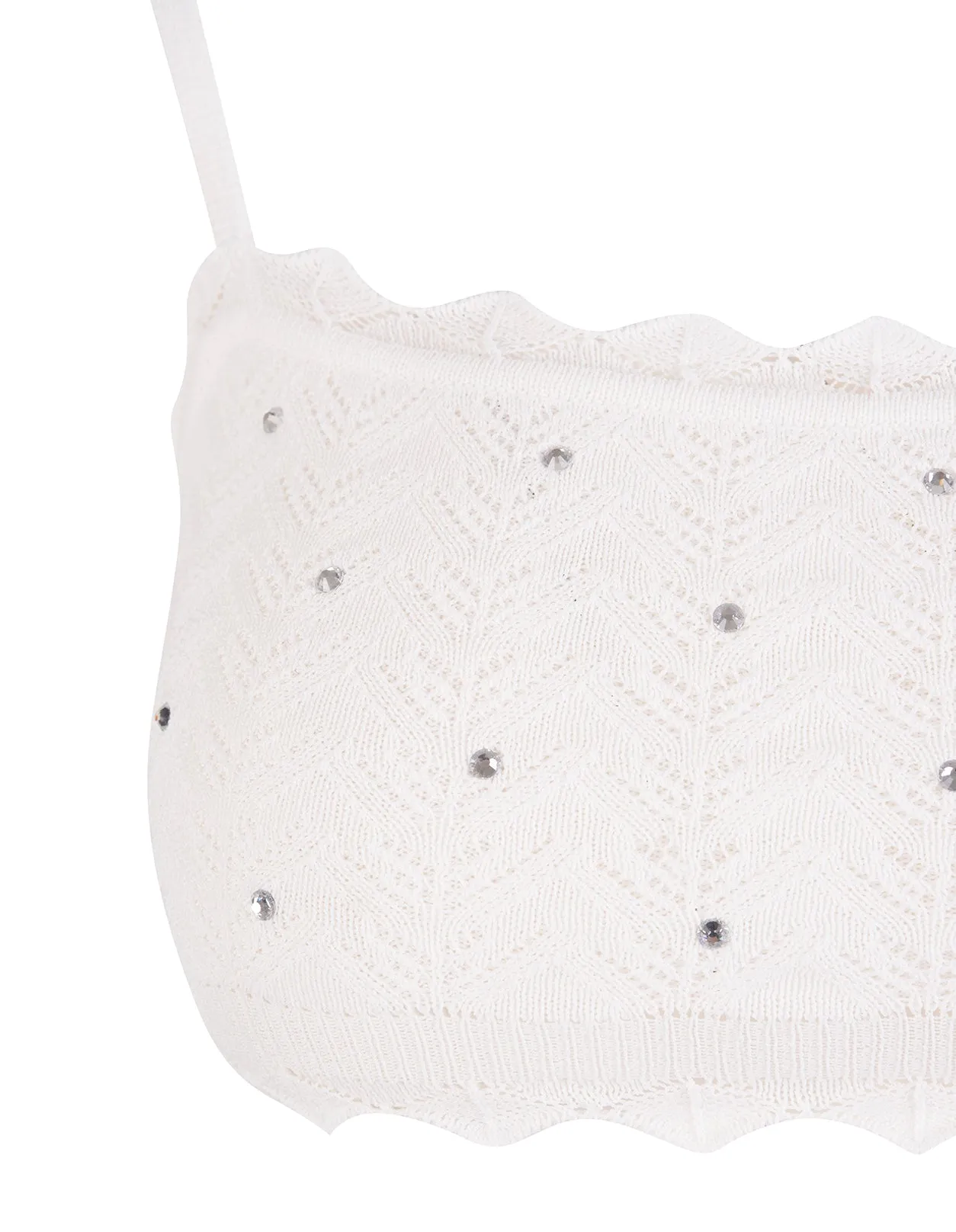 Alessandra Rich Crystal Embellished Crop Top