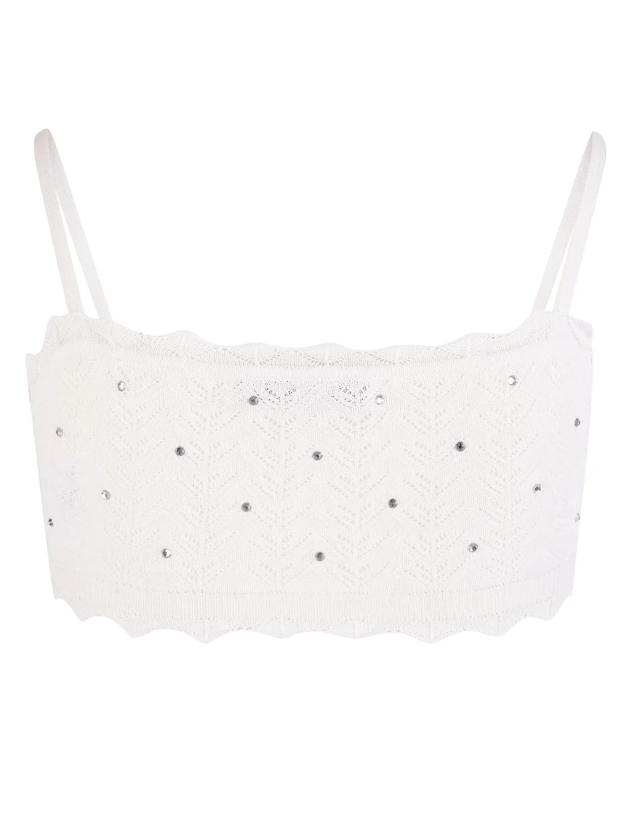 Alessandra Rich Crystal Embellished Crop Top