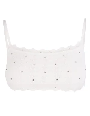 Alessandra Rich Crystal Embellished Crop Top