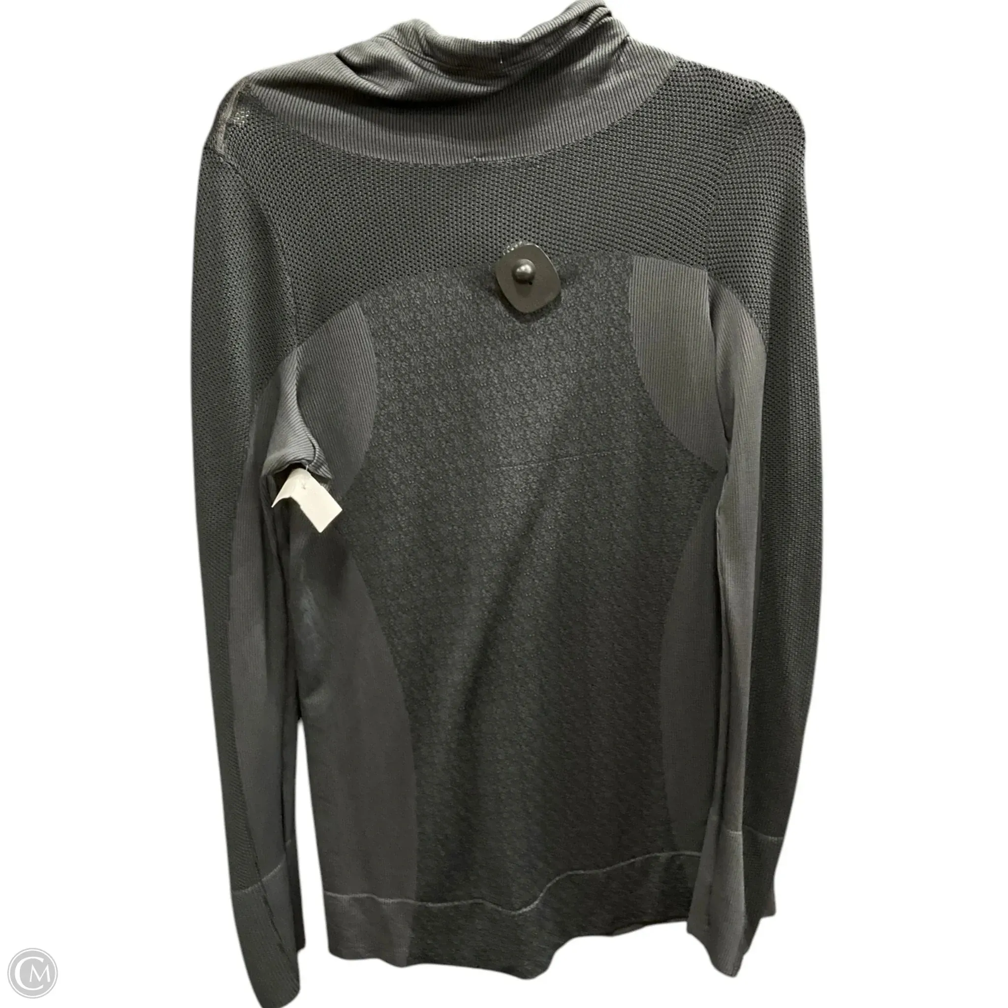 Athletic Top Long Sleeve Collar By Under Armour In Black, Size: M