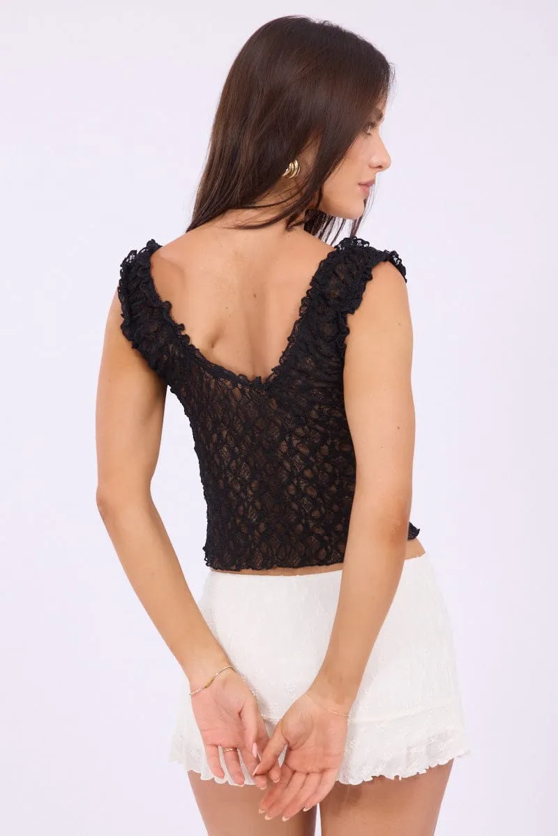 Black Lace Top Sleeveless