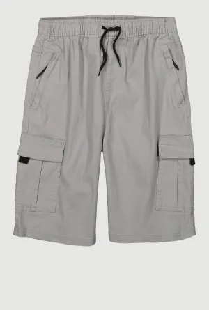 Boys Drawstring Waist Cargo Pocket Shorts