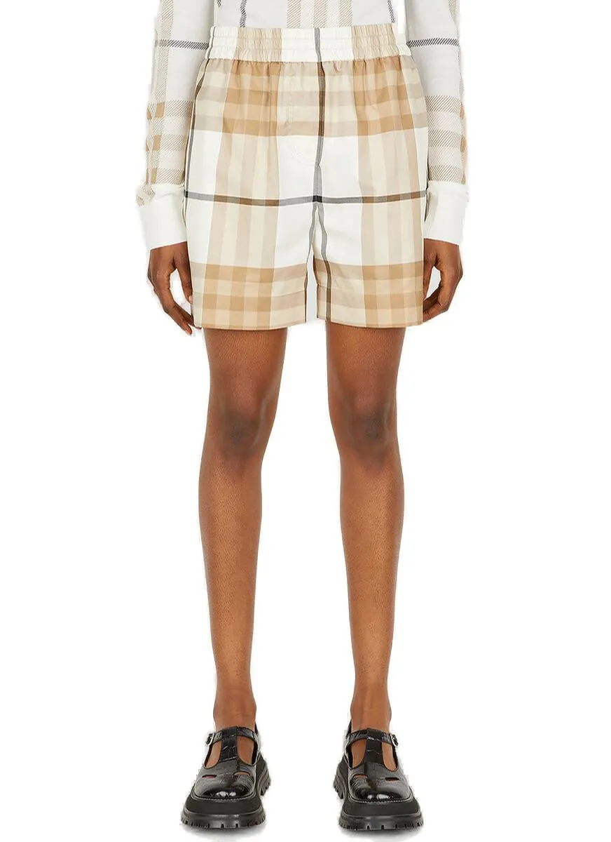 Burberry Checked Elasticated-Waist Shorts