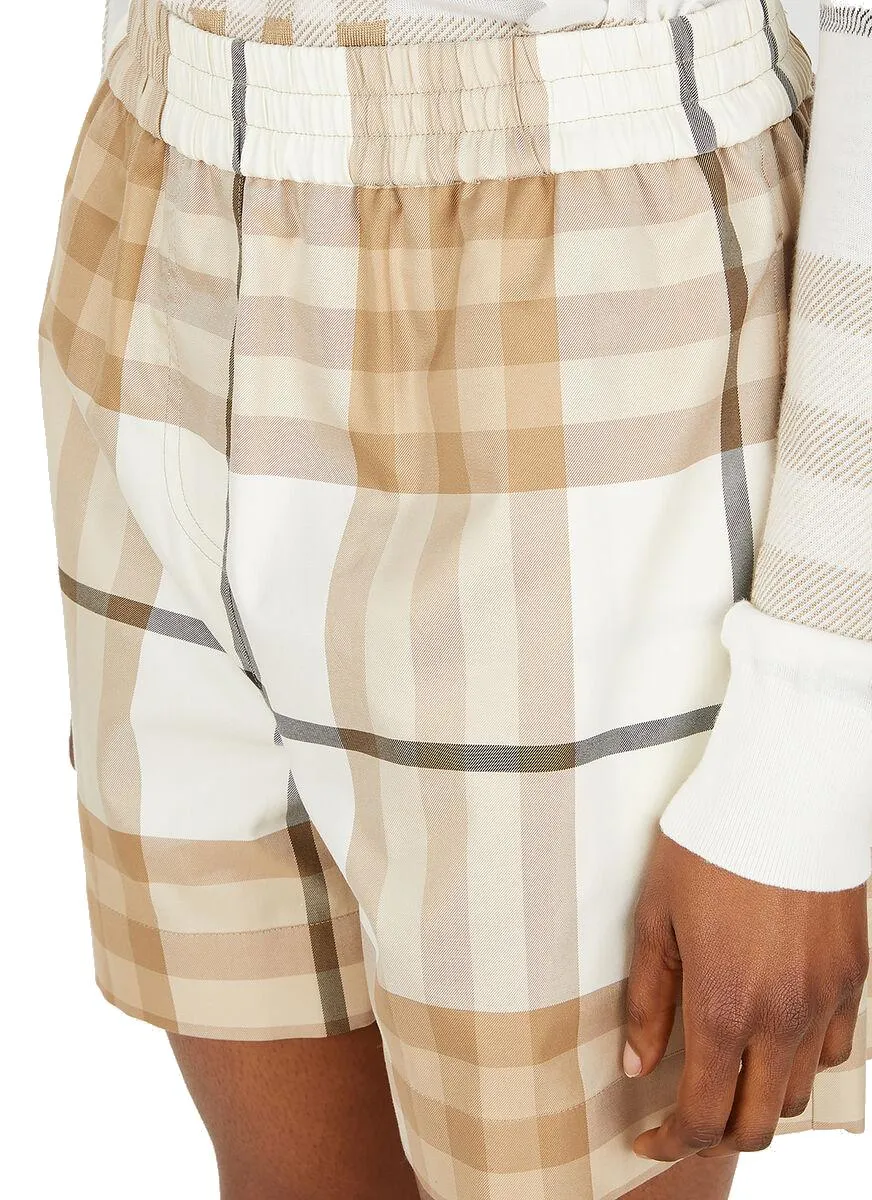 Burberry Checked Elasticated-Waist Shorts
