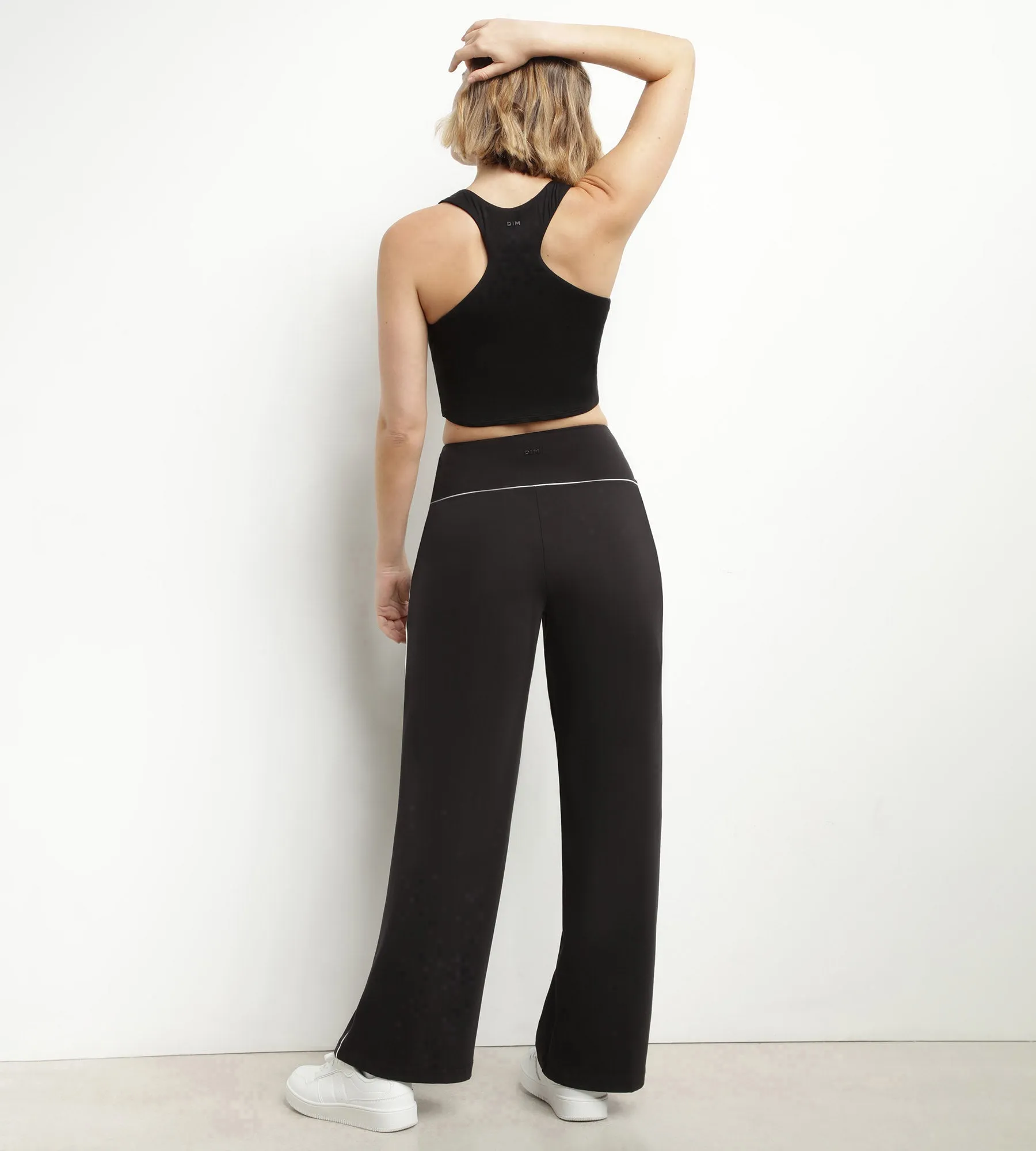 Débardeur de sport femme en viscose noire avec brassière Dim Move