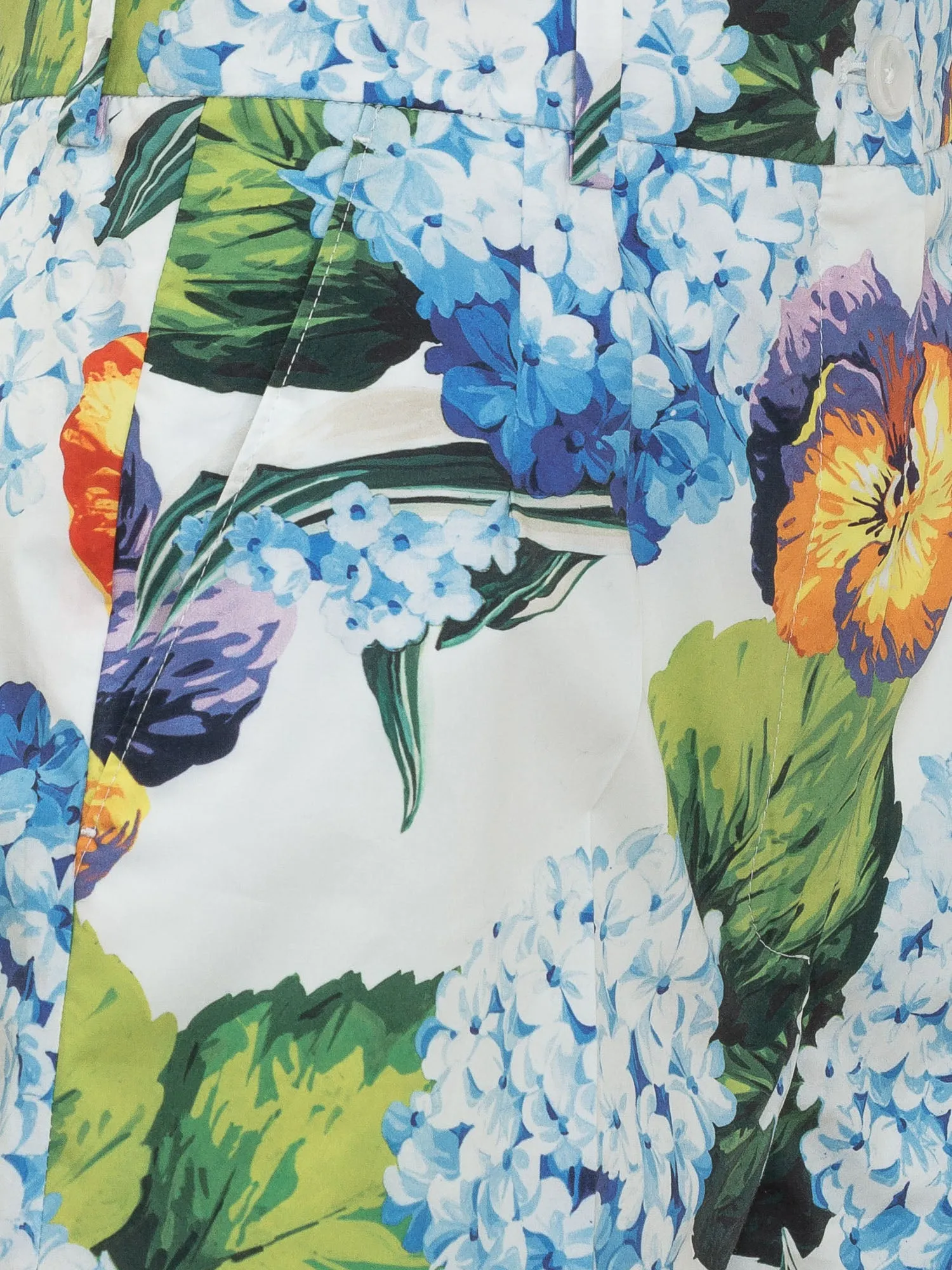 Dolce & Gabbana Hydrangea Printed Poplin Shorts