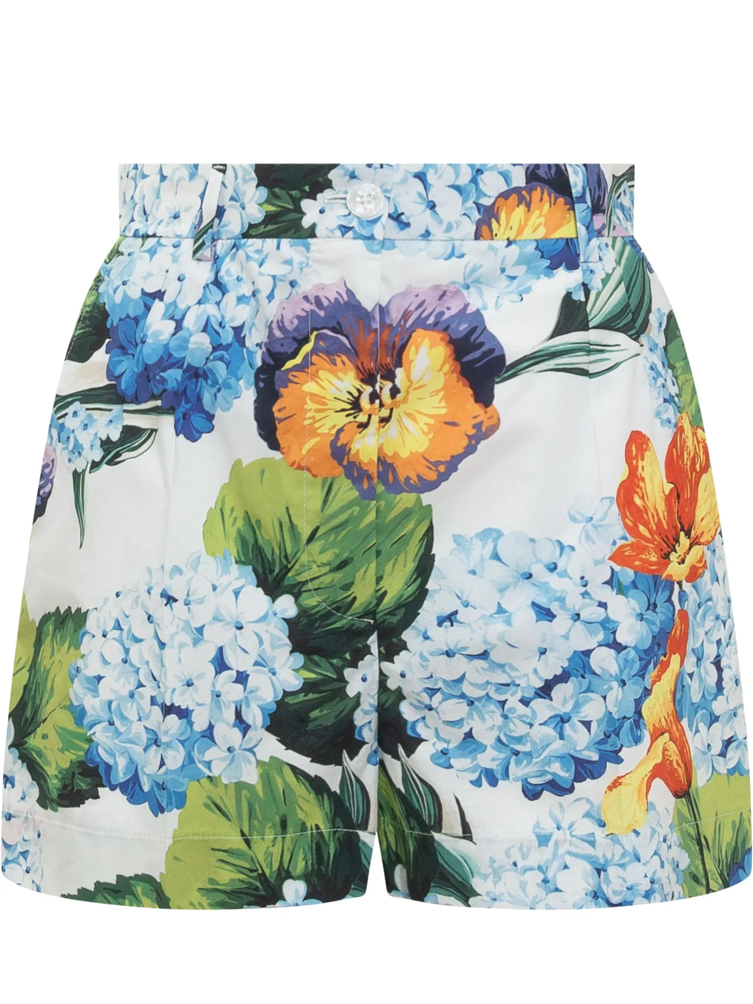 Dolce & Gabbana Hydrangea Printed Poplin Shorts