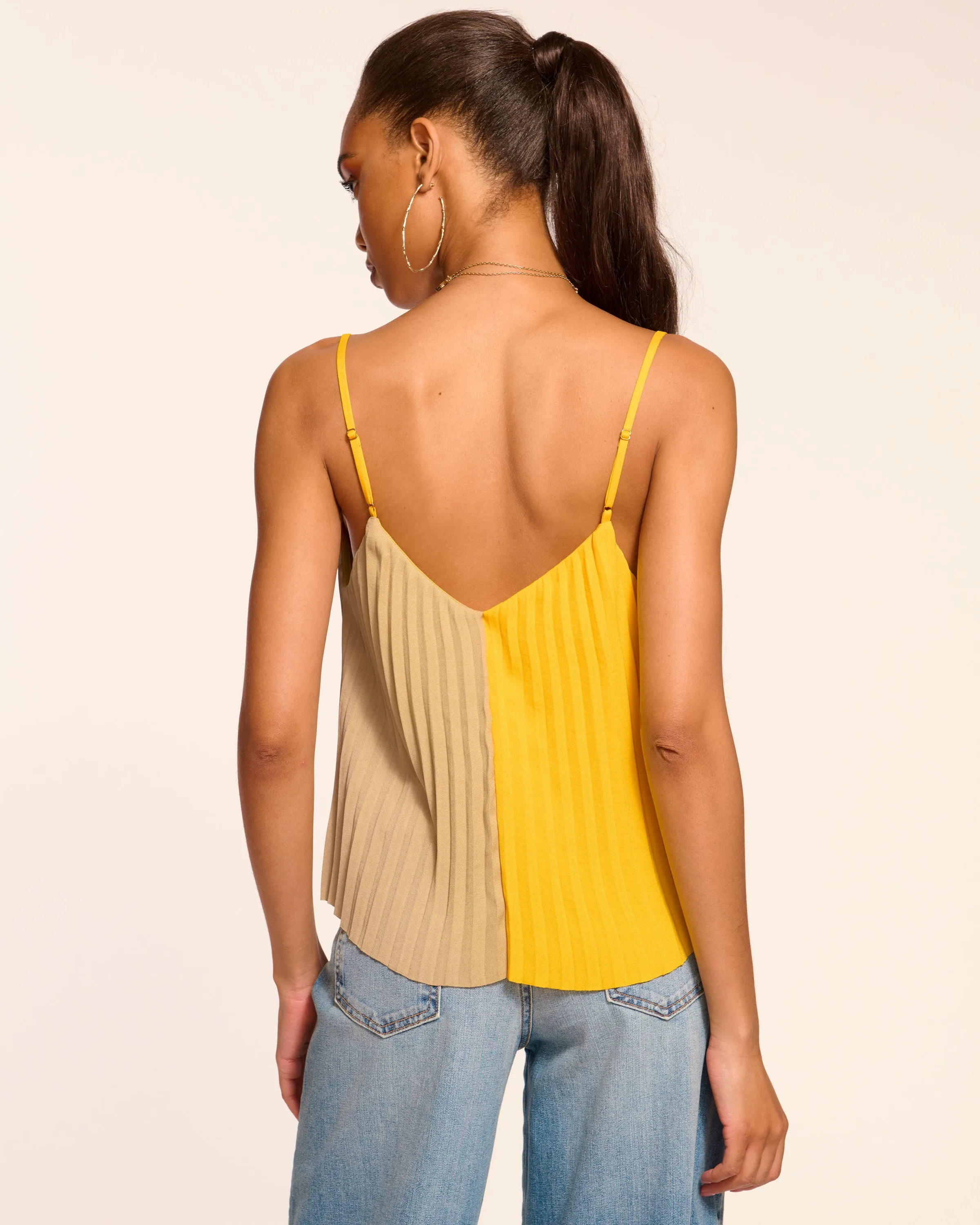 Eda Colorblock Pleated Tank Top