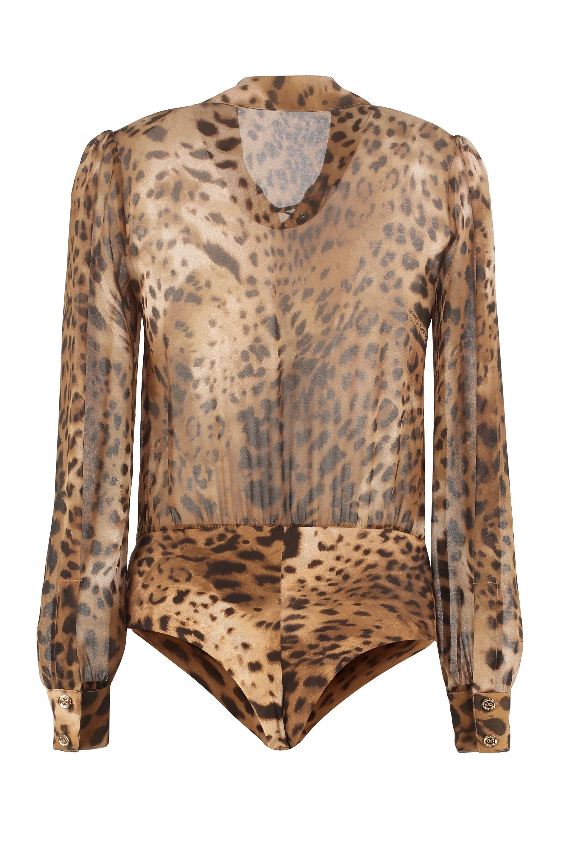 Elisabetta Franchi Animal Printed V-Neck Bodysuit