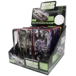 Glass Ashtray with LED Light-Up Design - 6 Per Retail Ready Display 22637