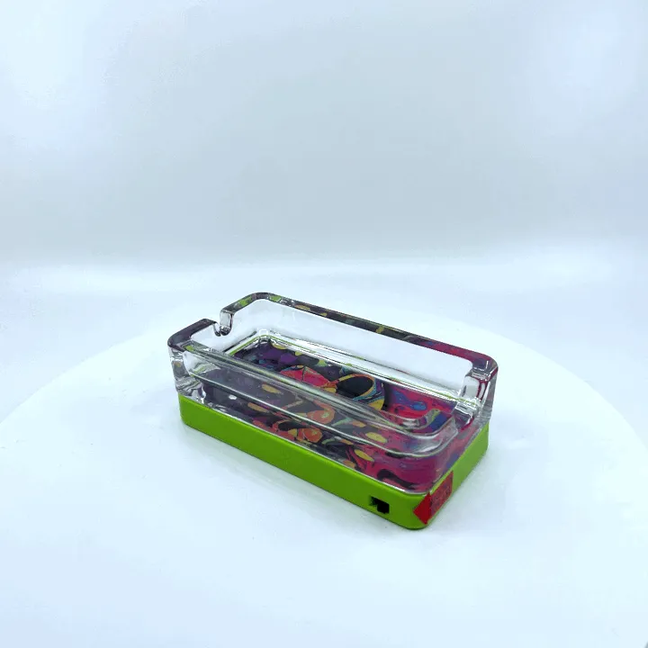 Glass Ashtray with LED Light-Up Design - 6 Per Retail Ready Display 22637