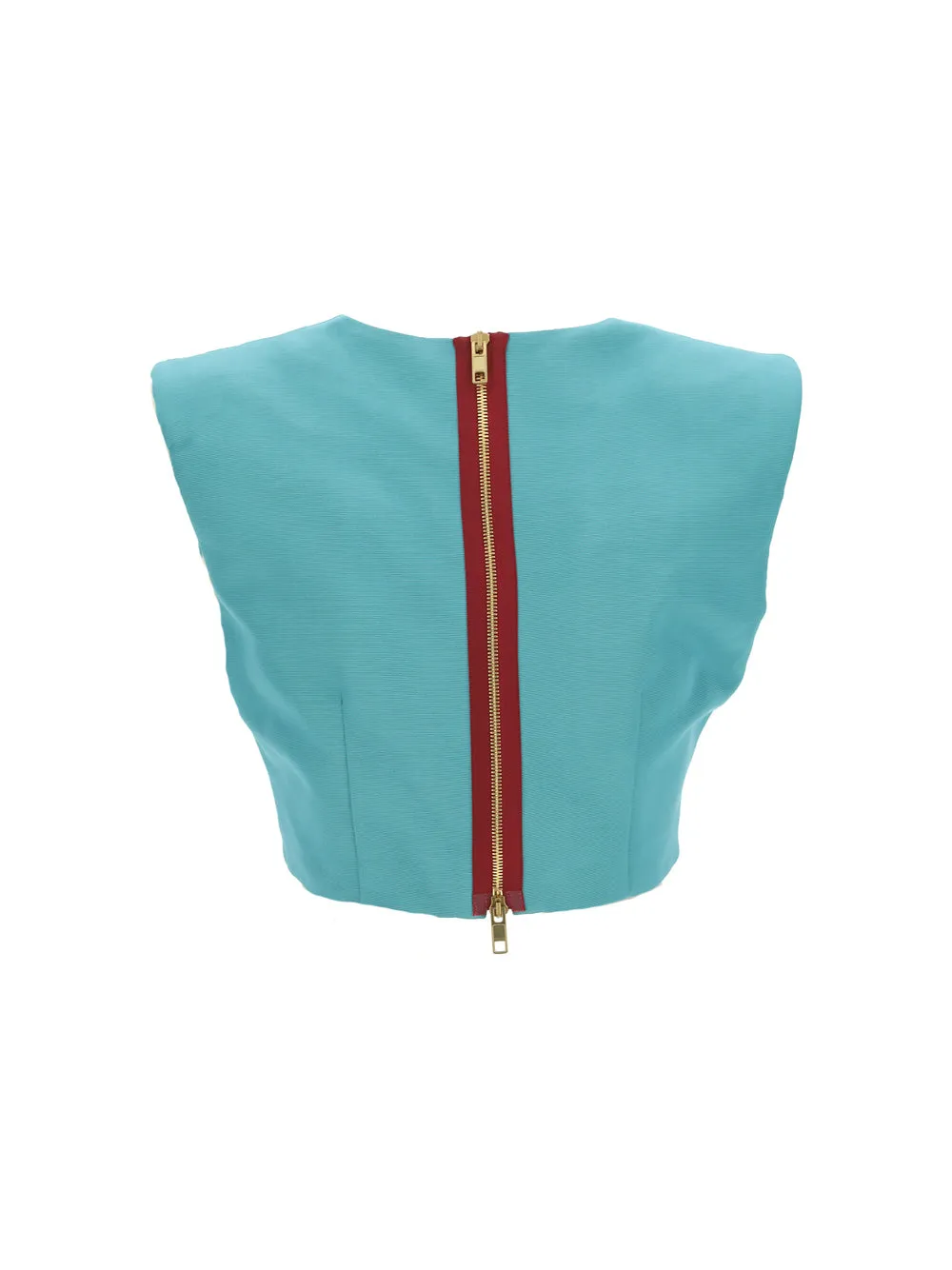 Gucci Shoulder-Pads Round-Neck Cropped Top