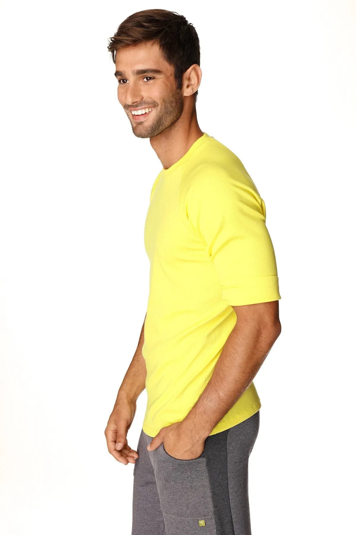 Hybrid Crew Neck Raglan Tee (Yellow)