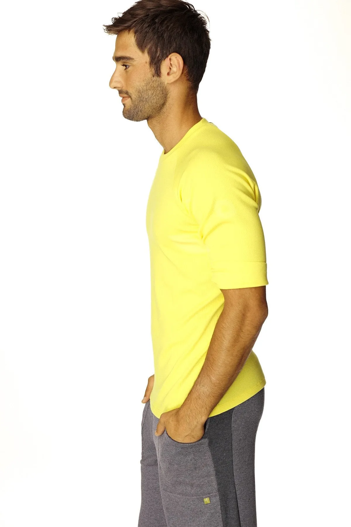 Hybrid Crew Neck Raglan Tee (Yellow)