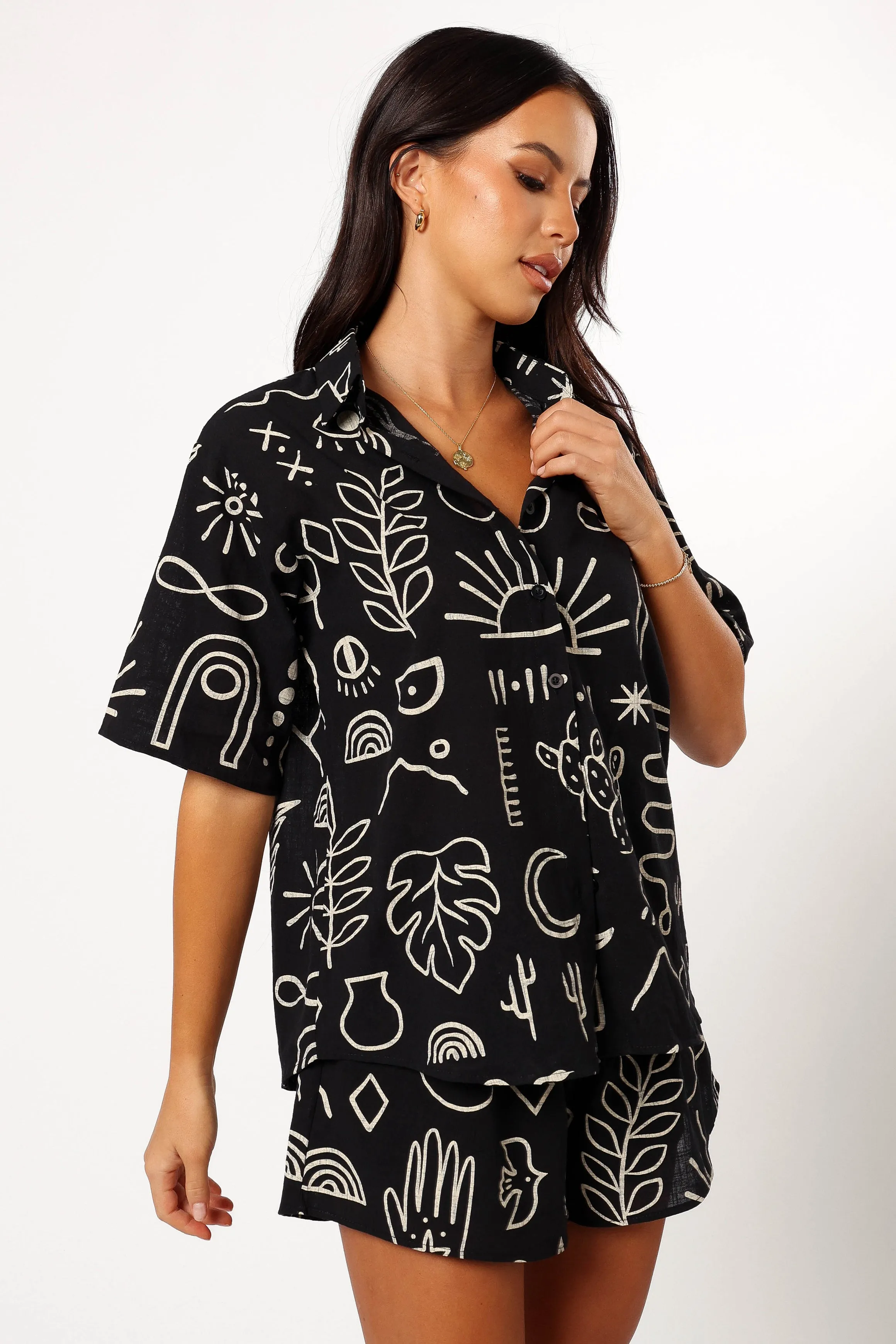 Isabella Short Set - Black Beige