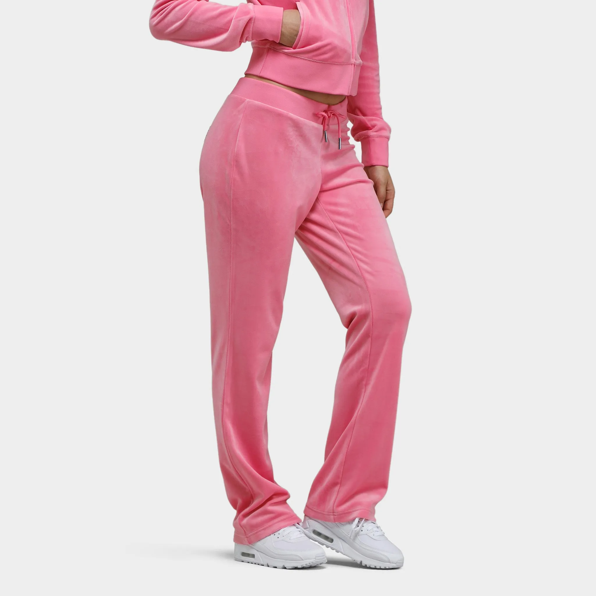 Juicy Couture Women's OG Big Bling Velour Track Pants / Hot Hot Pink