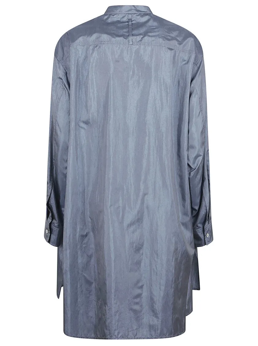 Long Silk Canvas And Nylon Shirt