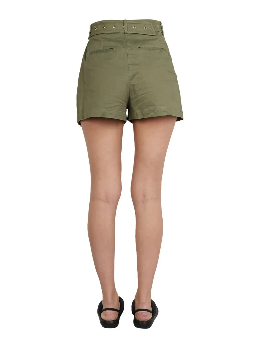 Michael Michael Kors Belted  High-Waist Shorts