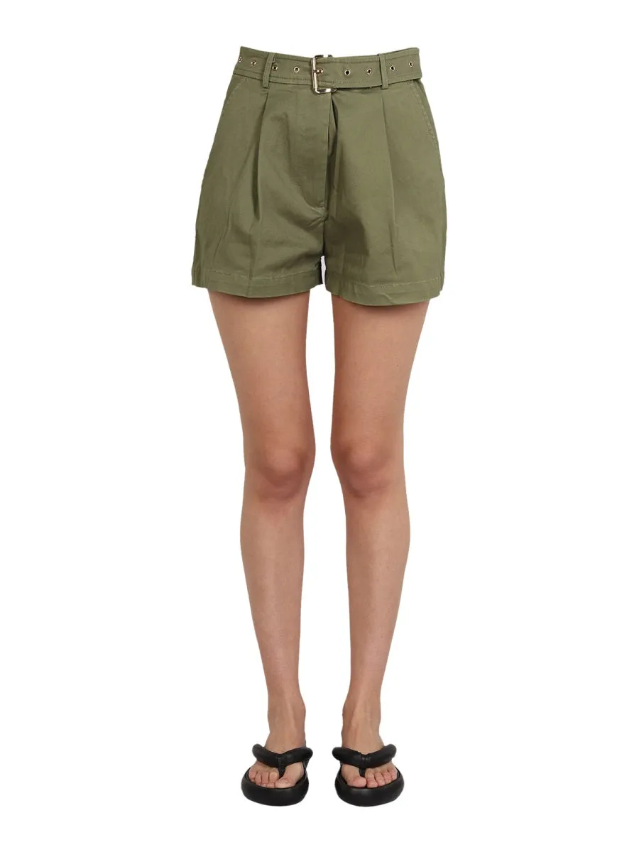 Michael Michael Kors Belted  High-Waist Shorts
