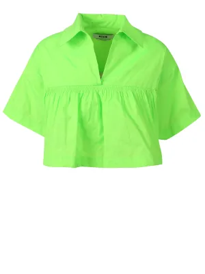 MSGM V-Neck Cropped Blouse