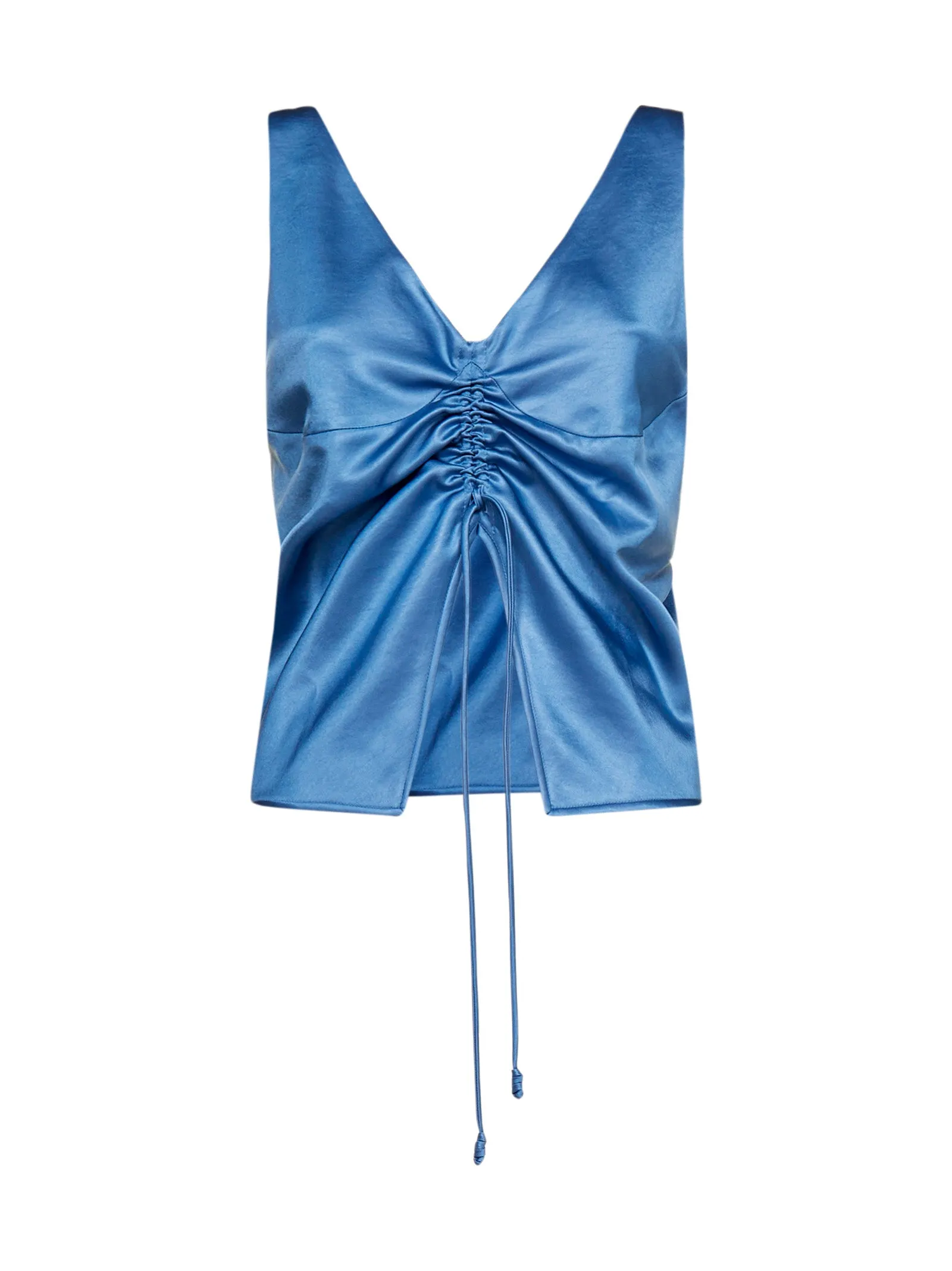 Nanushka Pleated V-Neck Blouse