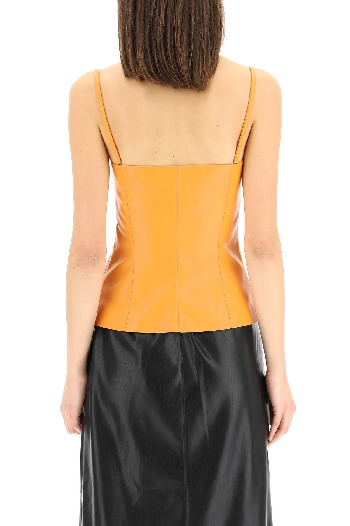 Nanushka Square Neck Faux Leather Tank Top