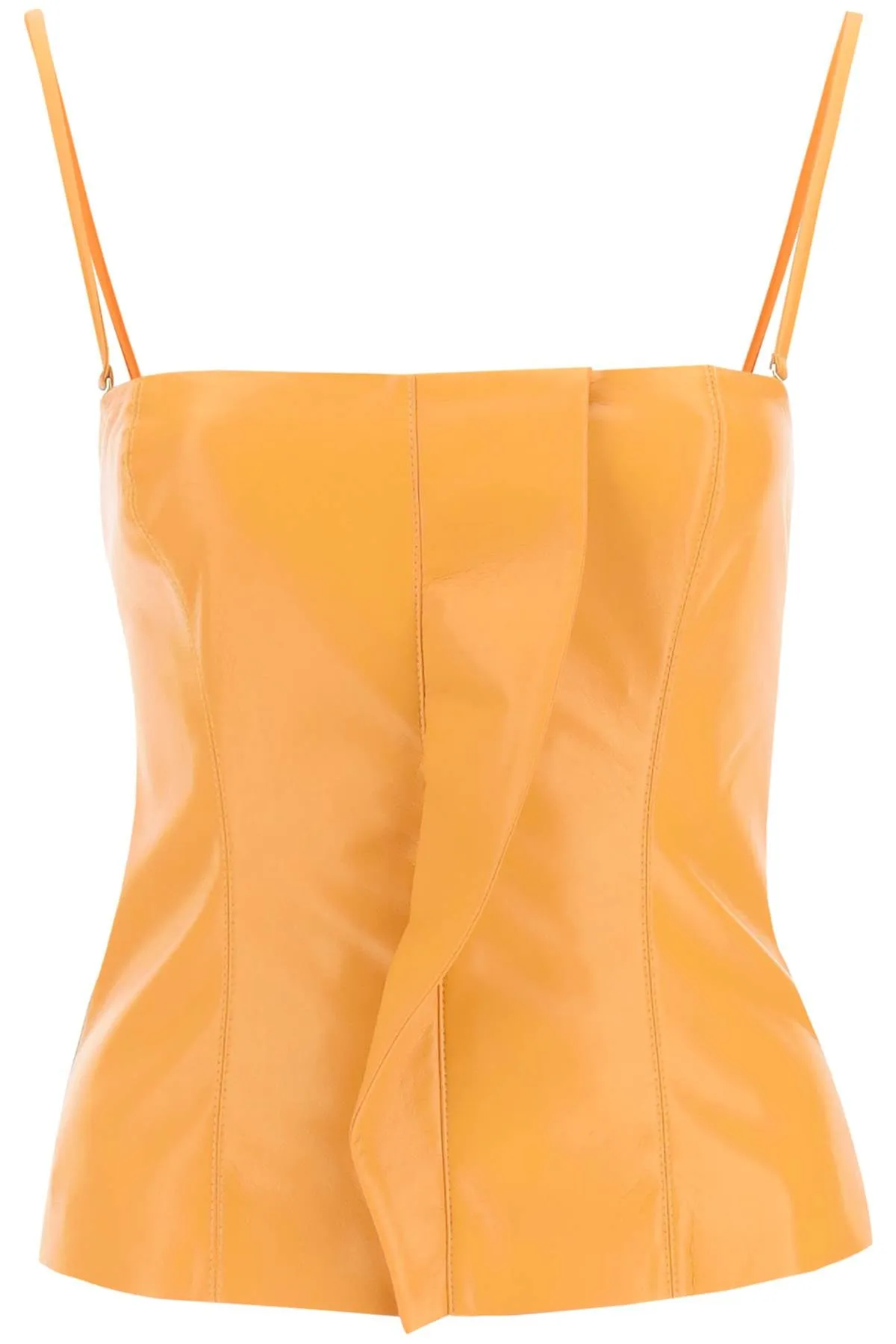 Nanushka Square Neck Faux Leather Tank Top