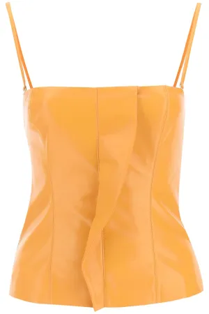 Nanushka Square Neck Faux Leather Tank Top