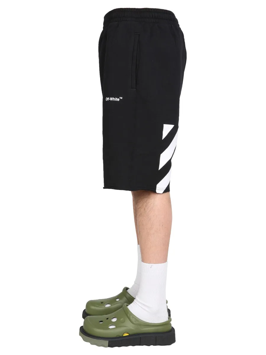 Off-White Logo Printed High Waisted Shorts