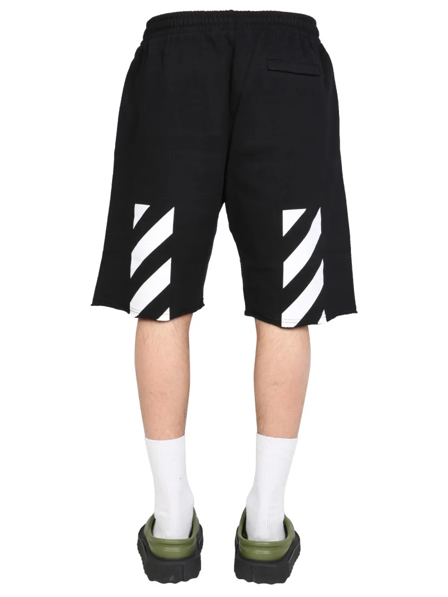 Off-White Logo Printed High Waisted Shorts