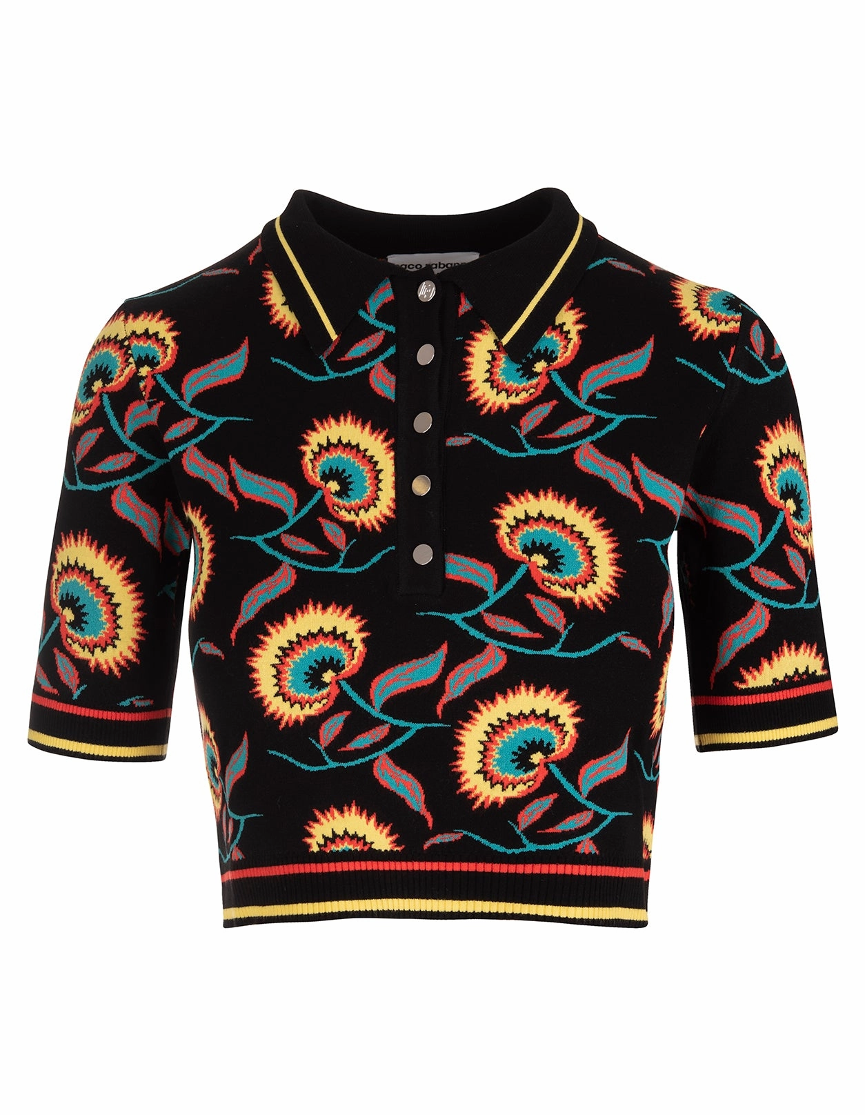 Paco Rabanne Floral-Jacquard Knitted Tops