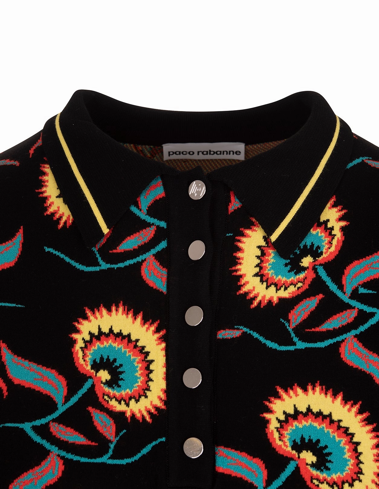 Paco Rabanne Floral-Jacquard Knitted Tops