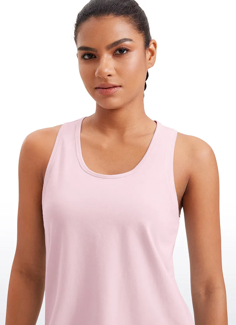 Pima Cotton Scoop Neck Workout Sleeveless Tank Tops