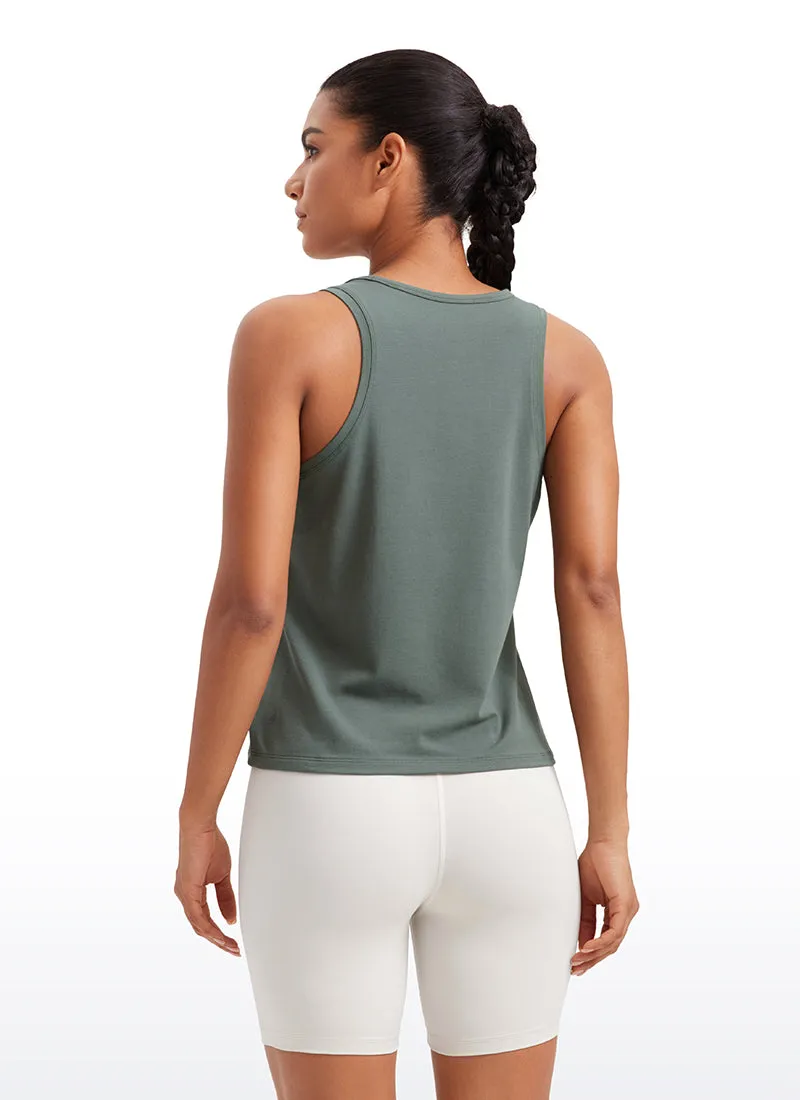 Pima Cotton Scoop Neck Workout Sleeveless Tank Tops