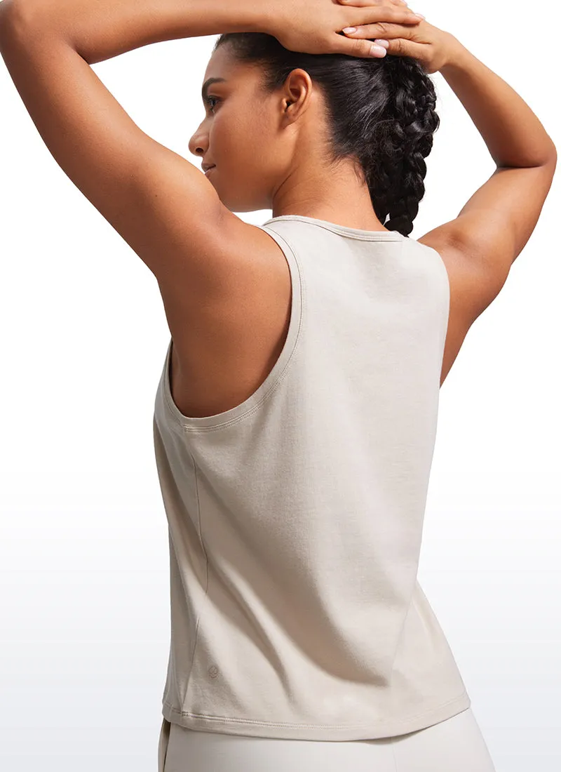 Pima Cotton Scoop Neck Workout Sleeveless Tank Tops