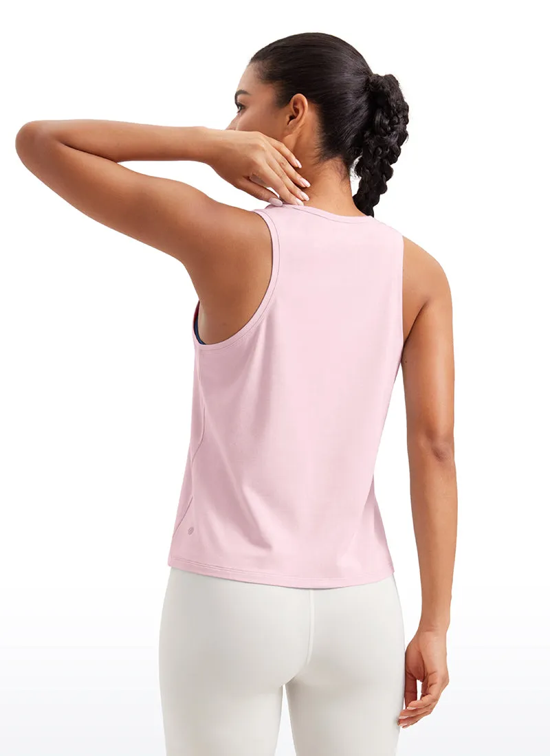 Pima Cotton Scoop Neck Workout Sleeveless Tank Tops