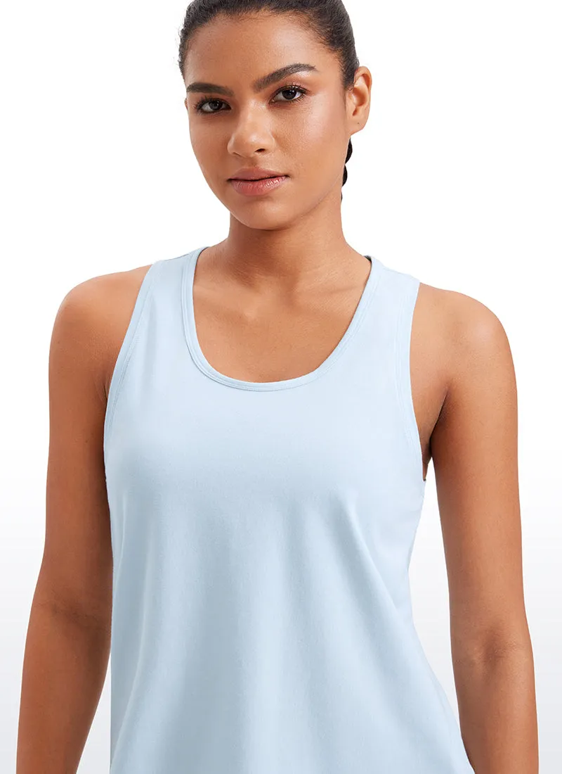 Pima Cotton Scoop Neck Workout Sleeveless Tank Tops