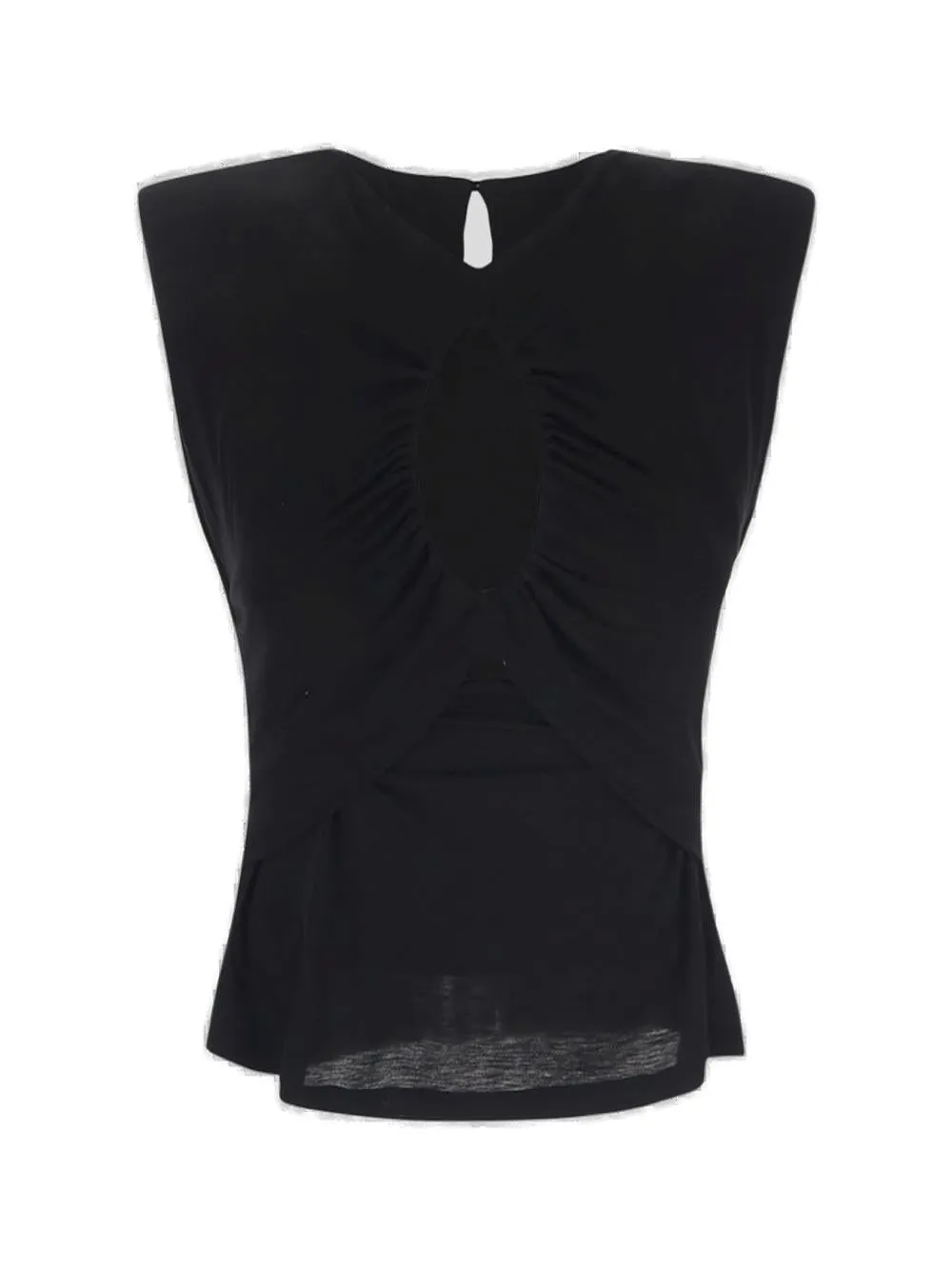 Pinko Cut-Out Round Neck Sleeveless Top