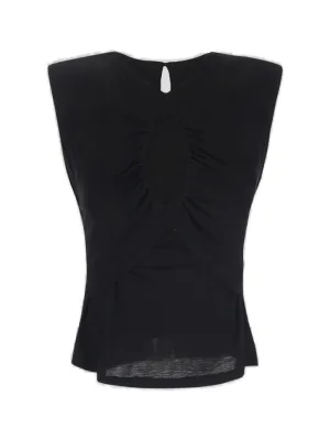 Pinko Cut-Out Round Neck Sleeveless Top