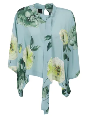Pinko Tie Neck Flower Printed Blouse