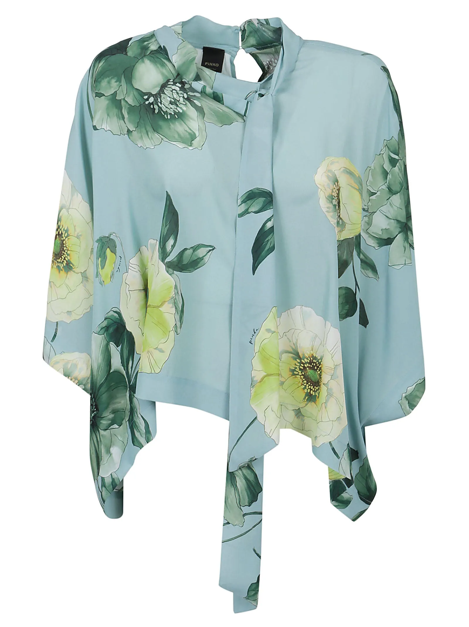 Pinko Tie Neck Flower Printed Blouse