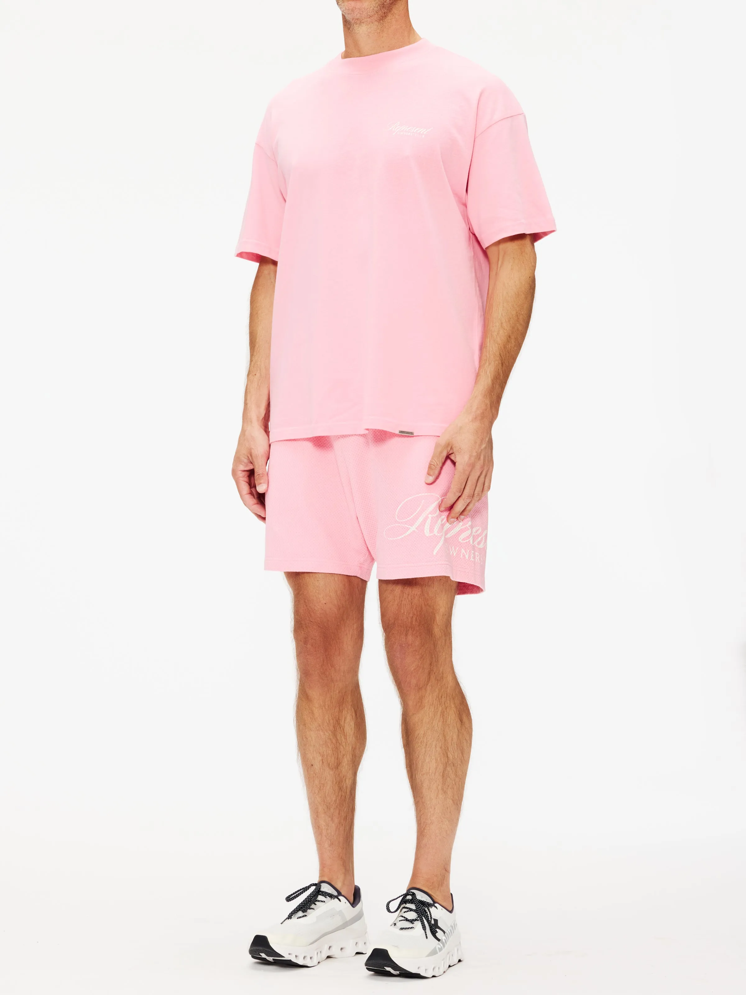 Represent Owners Club Script Mesh Shorts 7 - Unlined