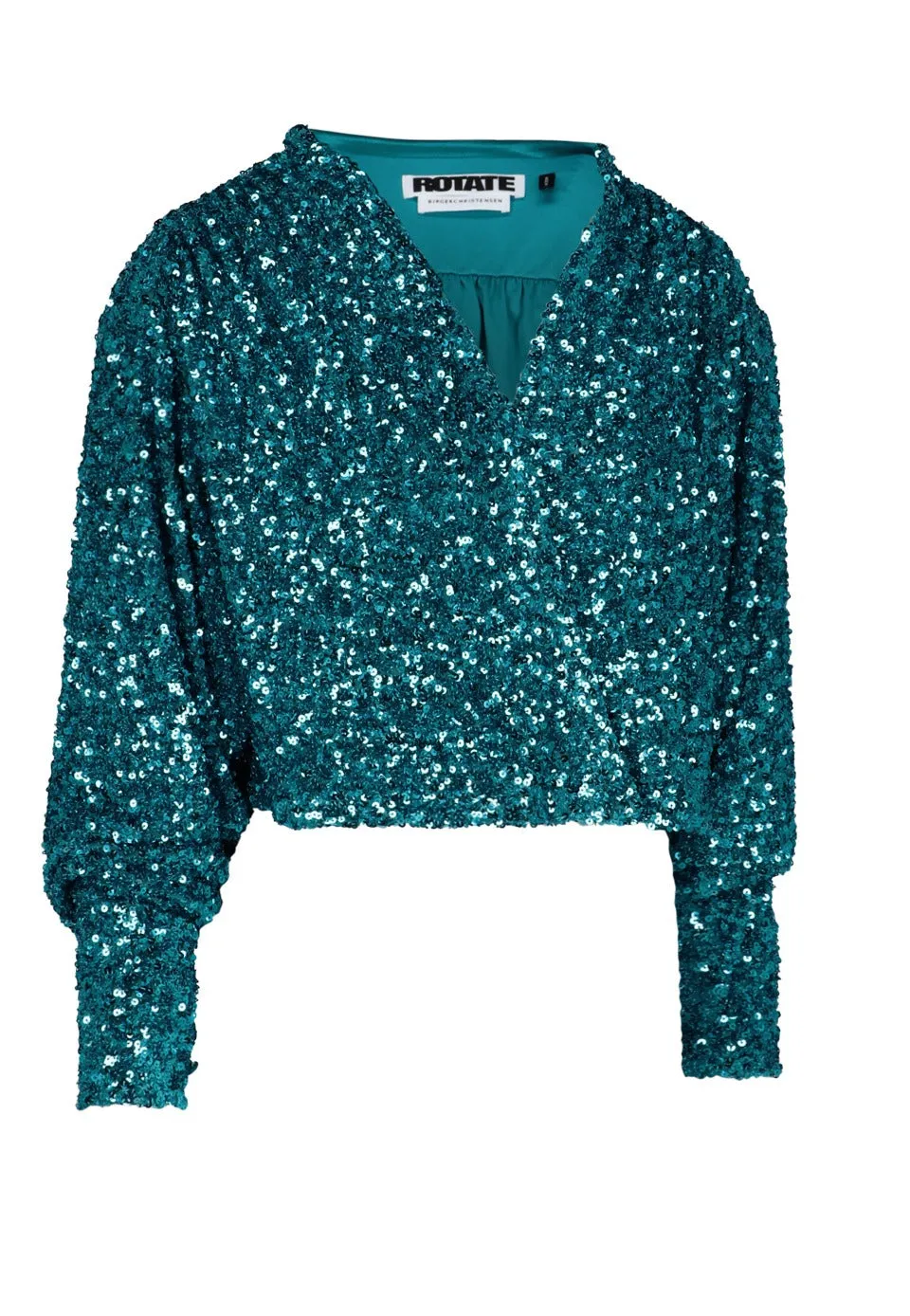 ROTATE Sequin Embellished V-Neck Blouse