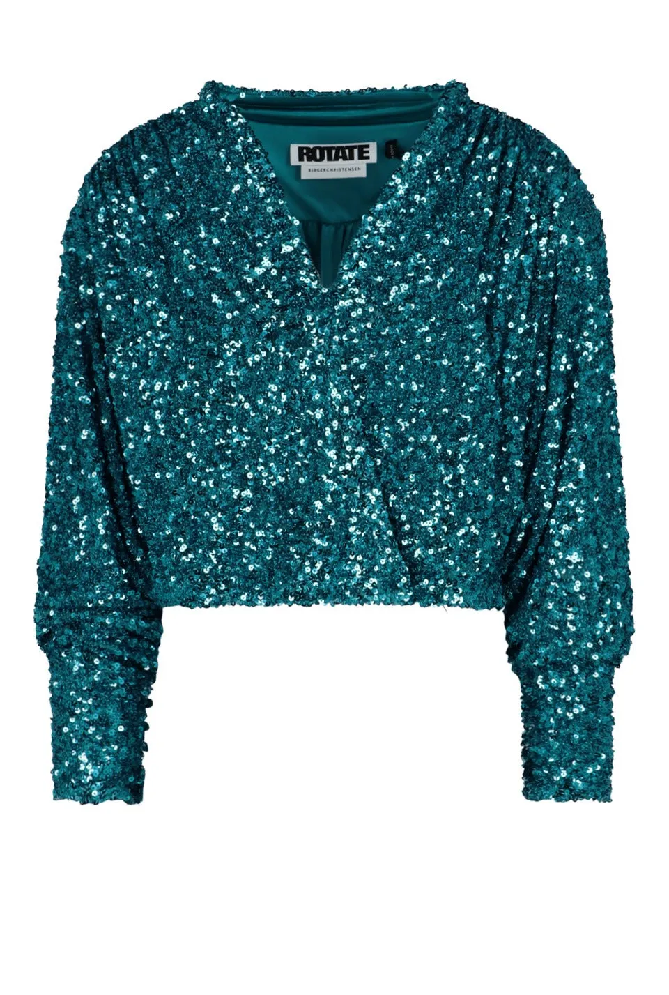 ROTATE Sequin Embellished V-Neck Blouse